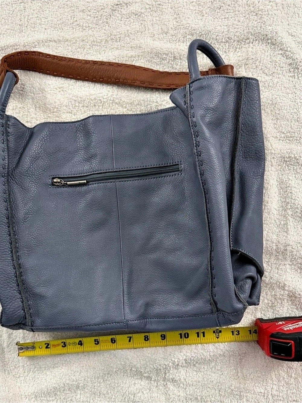 The Sak Sequoia Leather Hobo Bag Blue & Brown